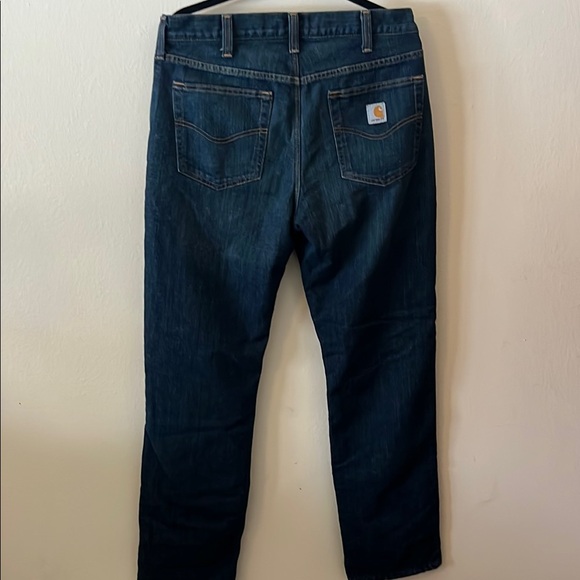 Carhartt Men's Fleeced Lined Blue Jeans - Picture 2 of 4